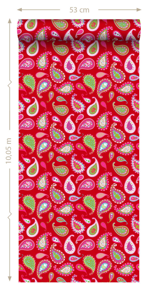 ESTAhome tapeet paisley - punane