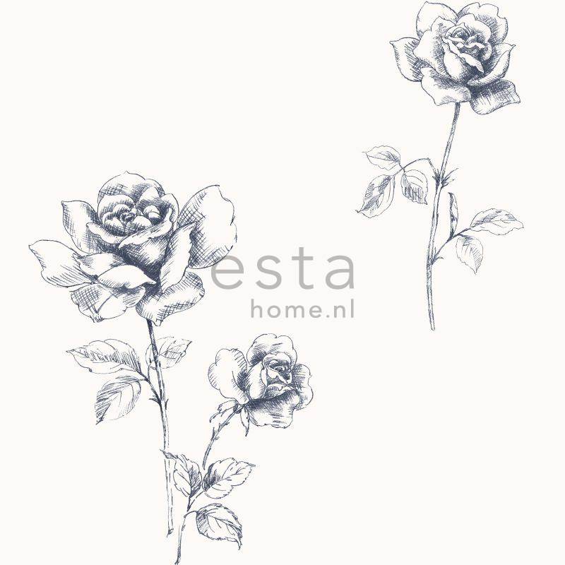 ESTAhome tapeet roosid - sinine