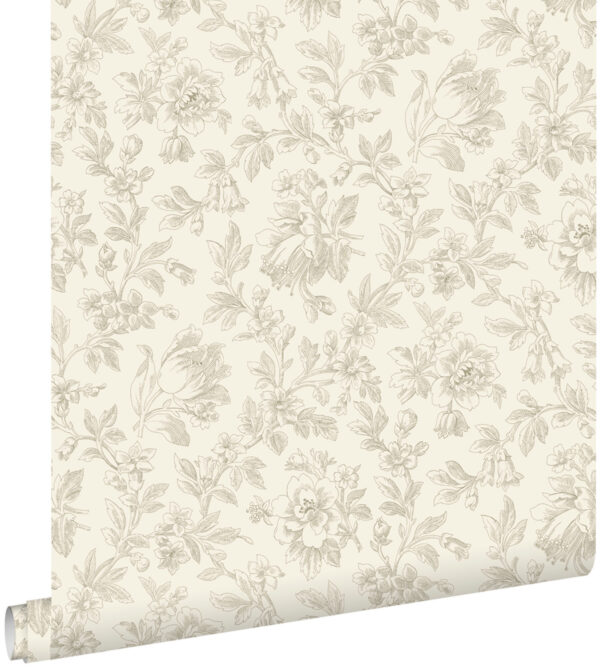 ESTAhome tapeet elegantne lilled - pruun