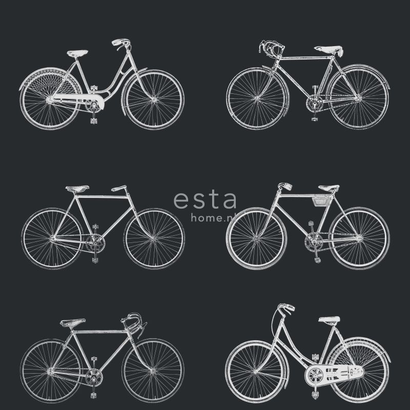 ESTAhome tapeet jalgrattad - mustvalge