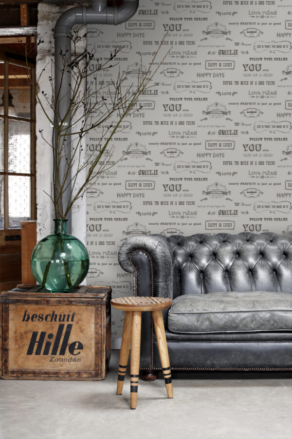ESTAhome tapeet kriiditahvel tekst hele soe hall