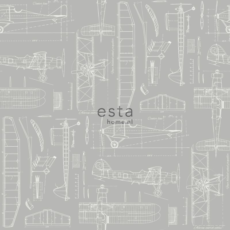 ESTAhome tapeet lennukite ehitusjoonised - taupe