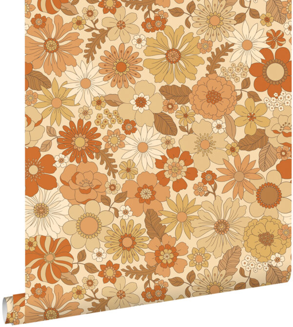 ESTAhome tapeet retro lilled - oranž