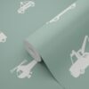 ESTAhome tapeet autod, tuletõrjeautod, helikopterid ja kraanad - tuhmunud vintage sinine