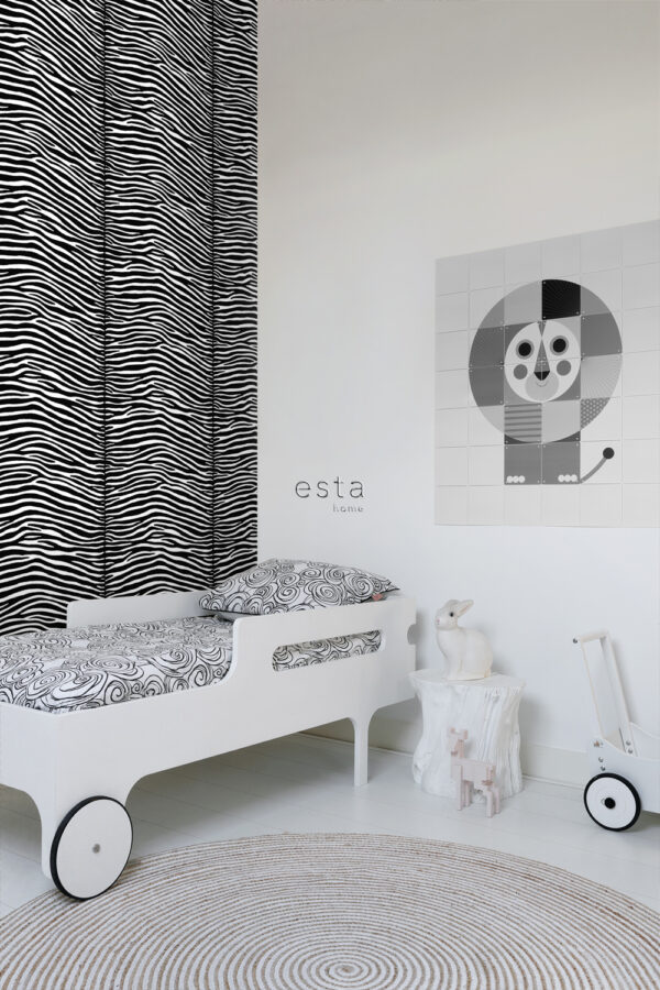 ESTAhome tapeet sebrad mustvalge