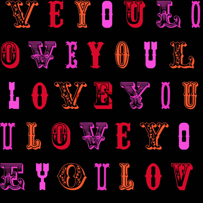ESTAhome tapeet love you - must ja roosa