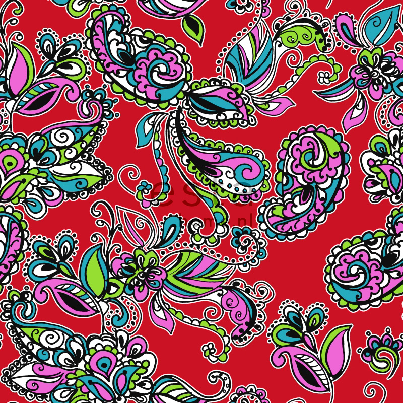 ESTAhome tapeet funky lilled ja paisley - mitmevärviline