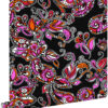 ESTAhome tapeet funky lilled ja paisley must ja punane