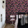 ESTAhome tapeet funky lilled ja paisley must ja punane