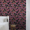 ESTAhome tapeet funky lilled ja paisley must ja punane