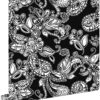 ESTAhome funky lilled ja paisley mustvalge - tapeet