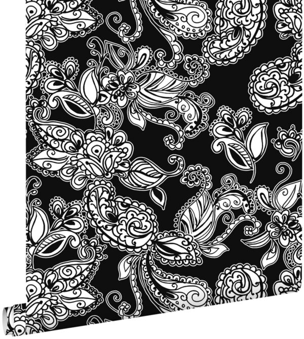 ESTAhome funky lilled ja paisley mustvalge - tapeet