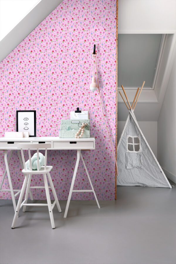 ESTAhome tapeet lilled - roosa