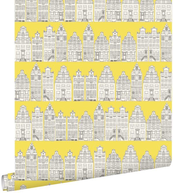 ESTAhome tapeet Amsterdam kanali majad - kollane