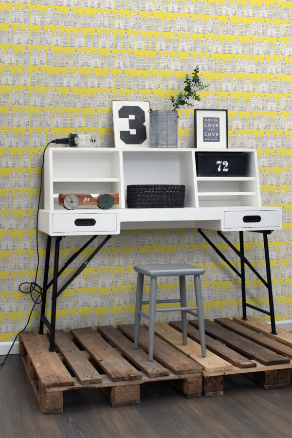 ESTAhome tapeet Amsterdam kanali majad - kollane