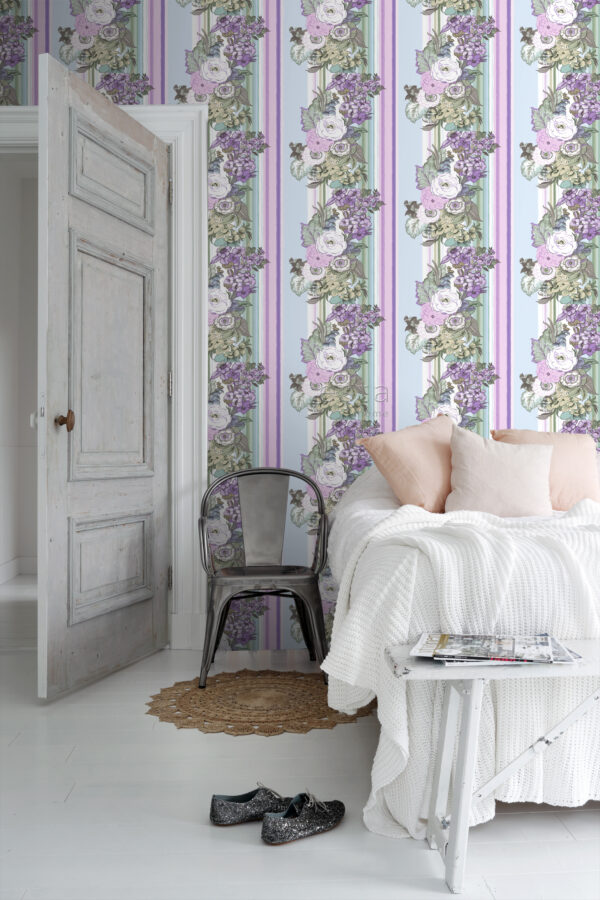 ESTAhome tapeet vintage lilled - helelilla ja sinine