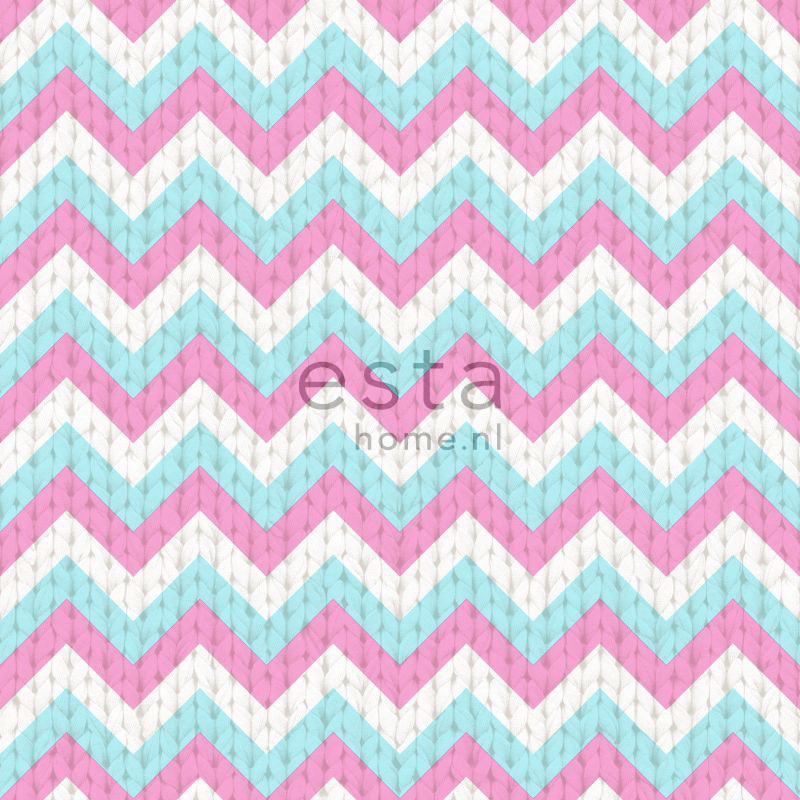ESTAhome zigzag motiiv - türkiis ja roosa