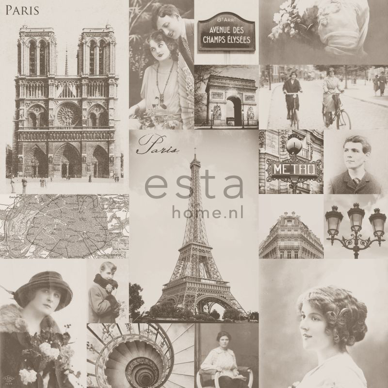 ESTAhome tapeet Paris sepia - pruun
