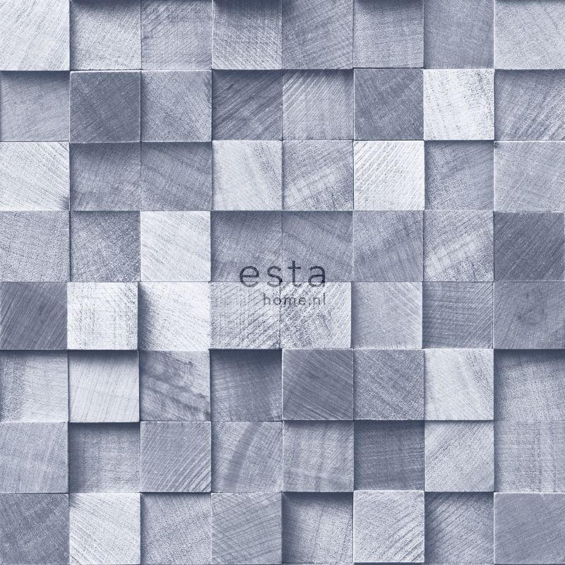 ESTAhome 3D puidumuster tapeet - sinine