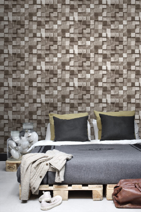 ESTAhome 3D puidumuster tapeet - pruun