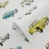ESTAhome tapeet vintage autod - oranž, sinepikollane ja roheline