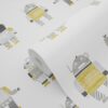 ESTAhome tapeet vintage mängurobotid - sinepikollane ja hõbedane