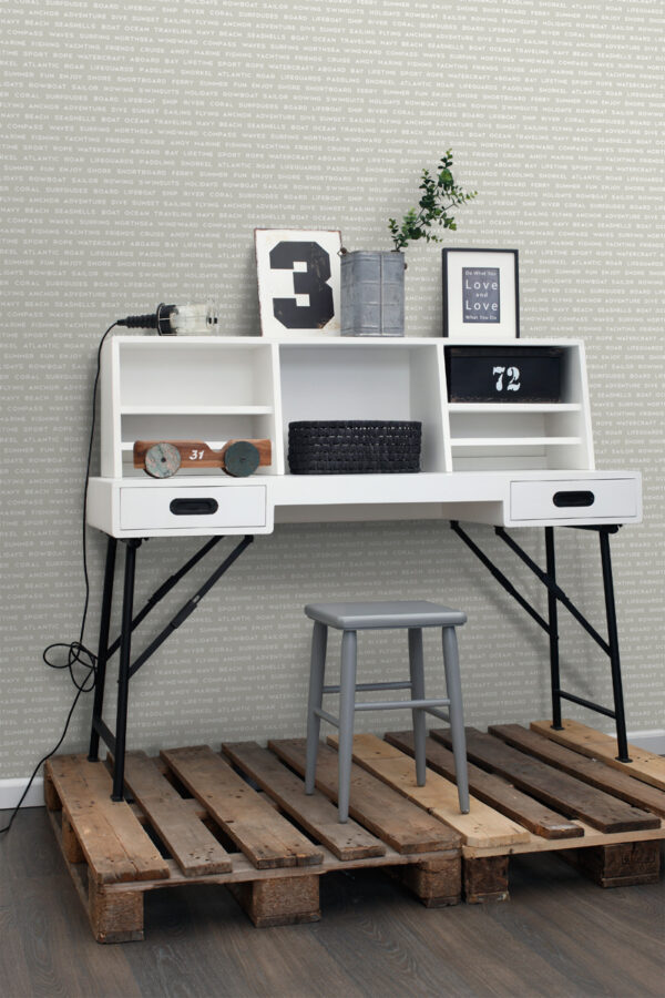 ESTAhome tapeet mereline rand tekstid hirvesinine