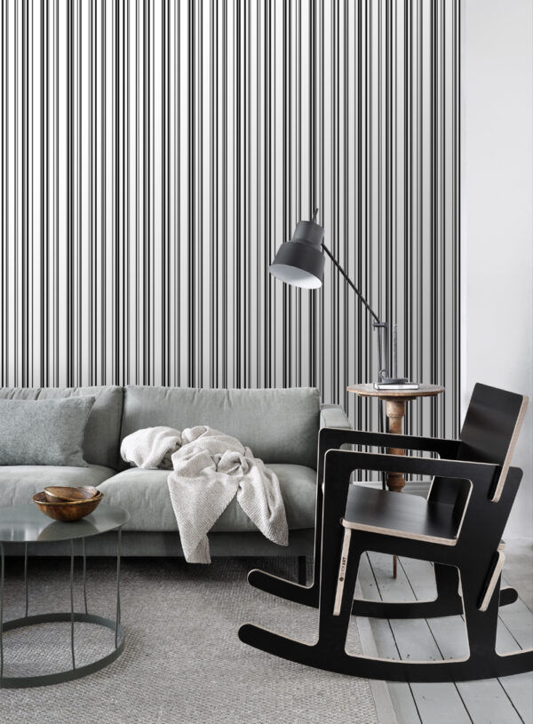 ESTAhome tapeet peened triibud - must ja valge