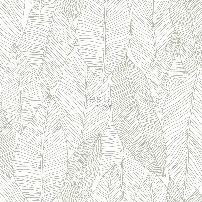 ESTAhome tapeet pliiatsijoonistusega lehed - soe hall
