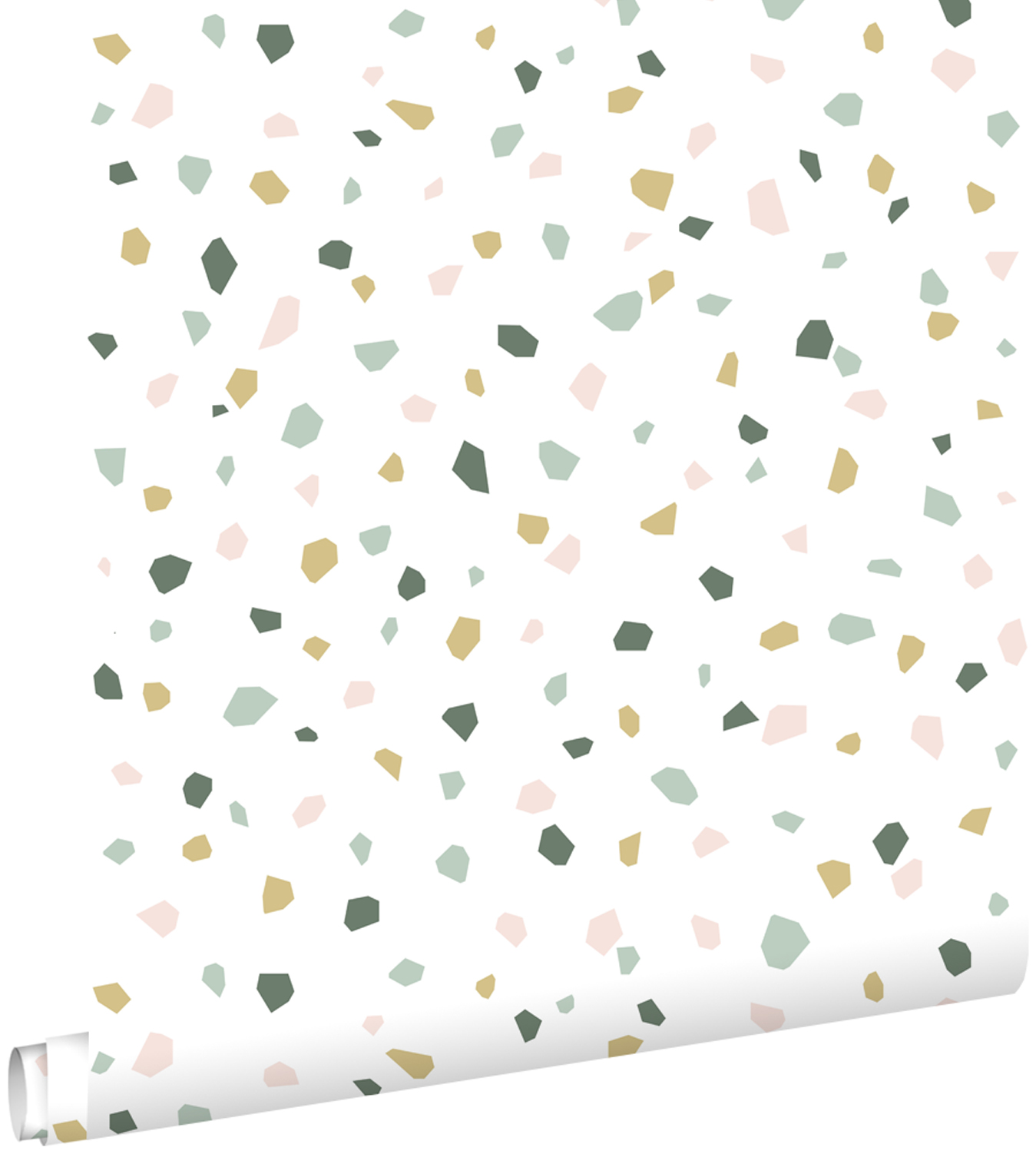 139033_r ESTAhome tapeet terrazzo - valge, heleroosa ja mündiroheline