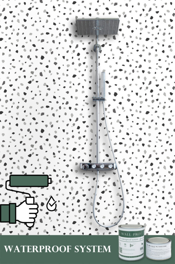 ESTAhome terrazzo tapeet - must, valge ja hall