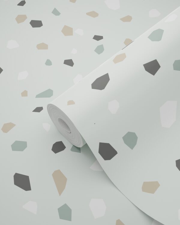 ESTAhome tapeet terrazzo - mündiroheline, valge ja hall