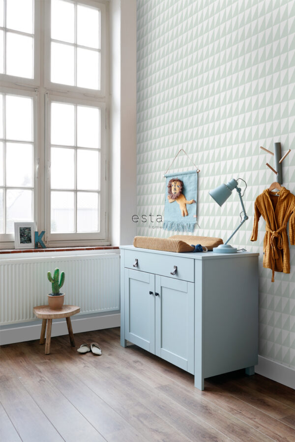 ESTAhome graafilised kolmnurgad tapeet - mündiroheline