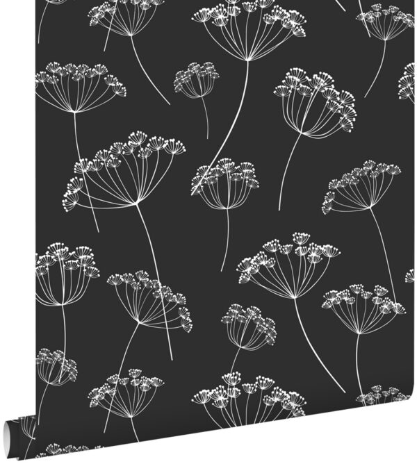 ESTAhome tapeet umbels - must ja valge