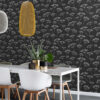 ESTAhome tapeet umbels - must ja valge