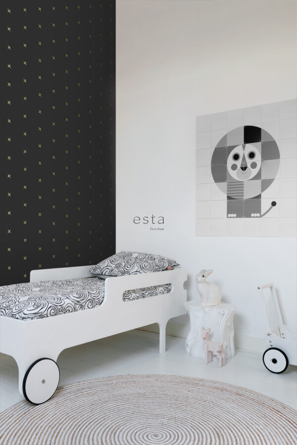 ESTAhome tapeet graafiline motiiv - must ja kuld