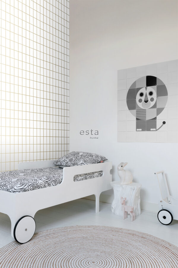 ESTAhome tapeet väikesed plaadid - valge ja kuld