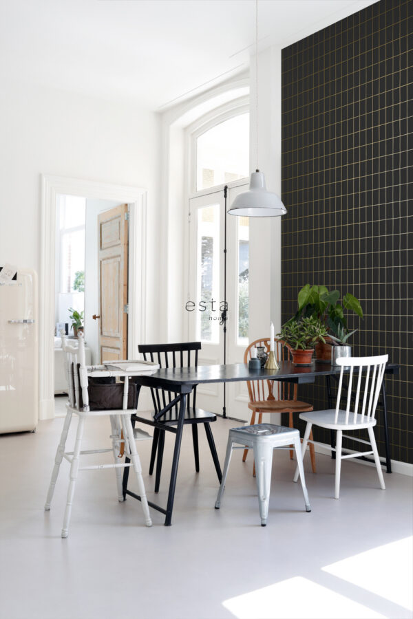 ESTAhome tapeet väikesed plaadid - must ja kuld