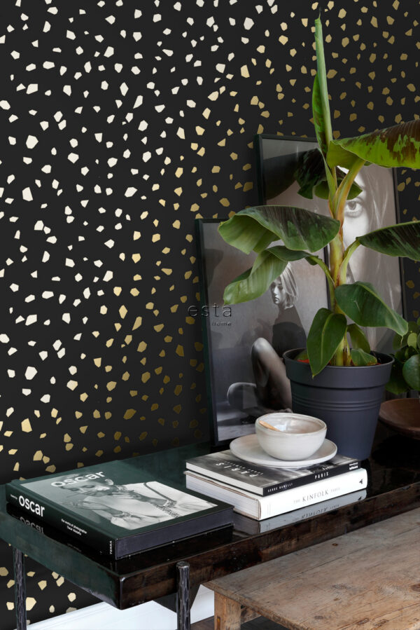 ESTAhome tapeet terrazzo - must ja kuld