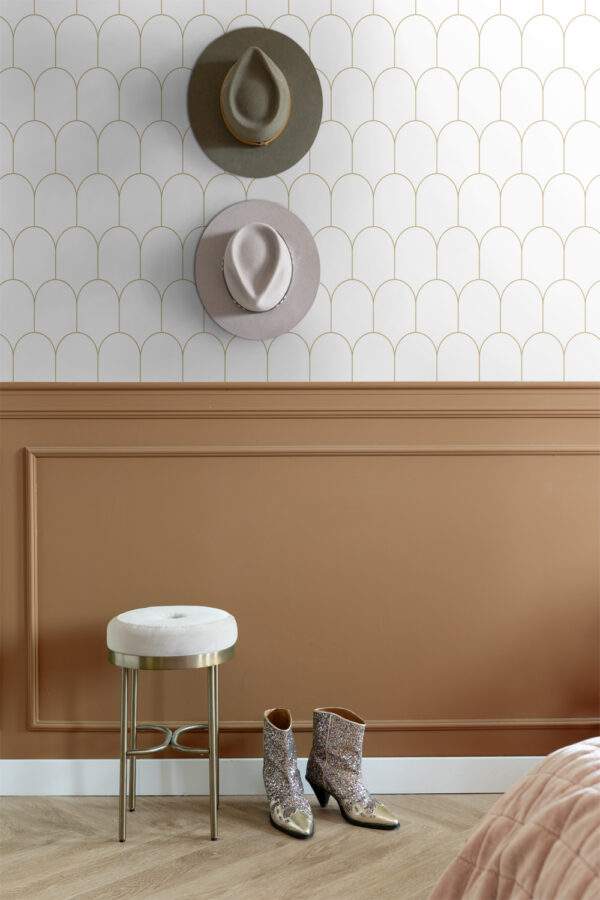 ESTAhome art deco motiiv - valge ja kuld