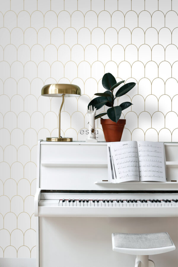 ESTAhome art deco motiiv - valge ja kuld
