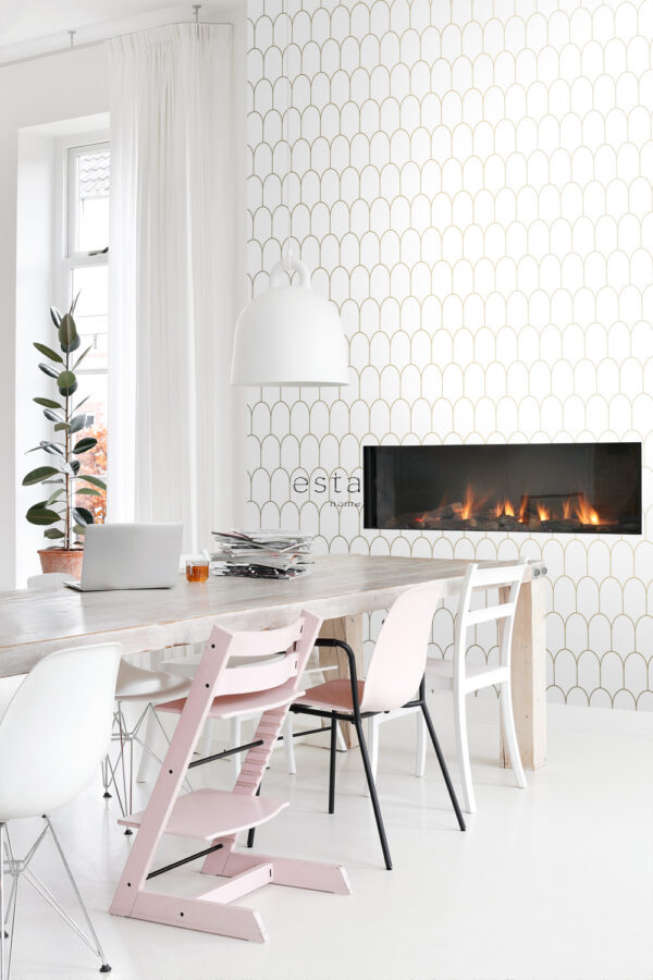 ESTAhome art deco motiiv - valge ja kuld