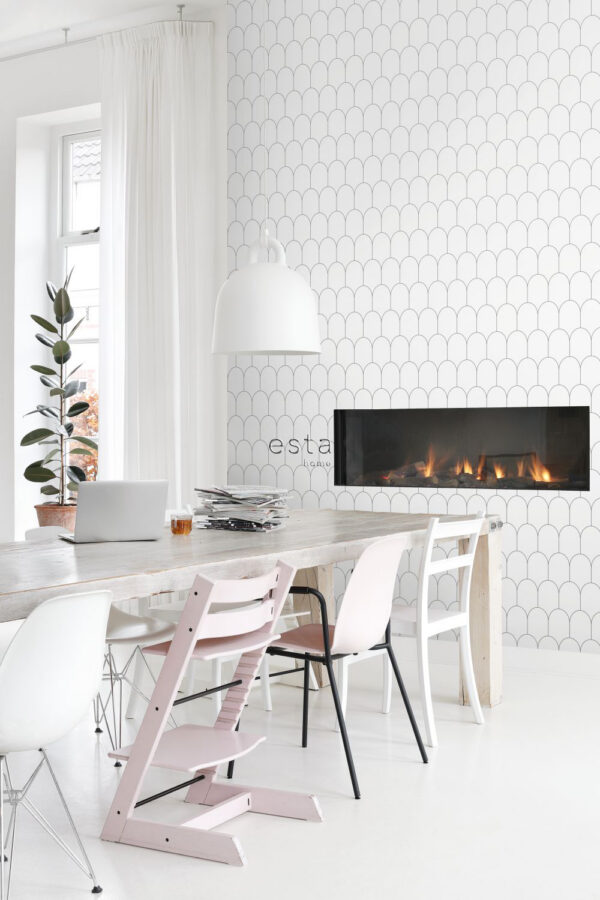 ESTAhome art deco motiiv - valge ja must