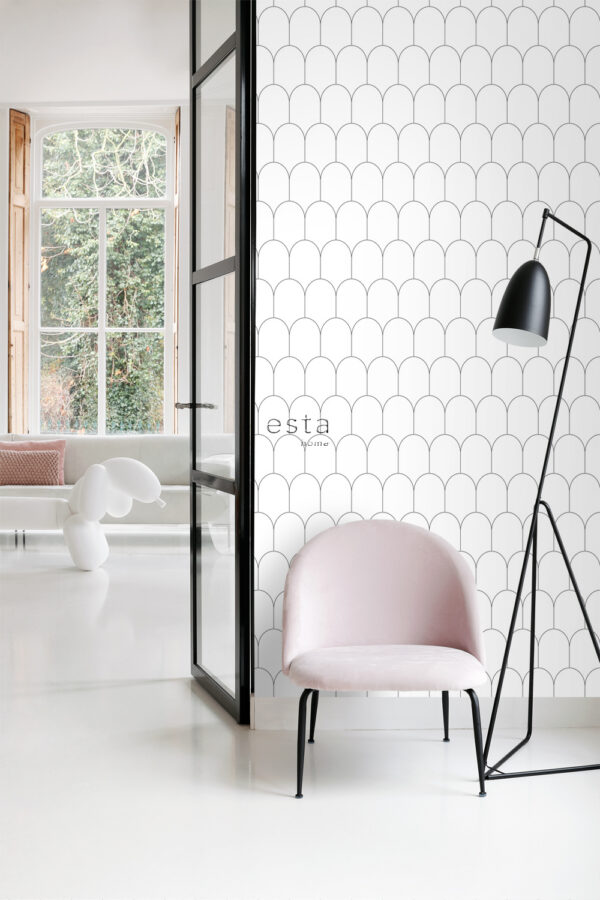 ESTAhome art deco motiiv - valge ja must
