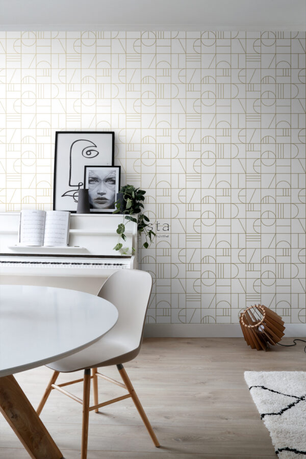 ESTAhome art deco motiiv - valge ja kuld