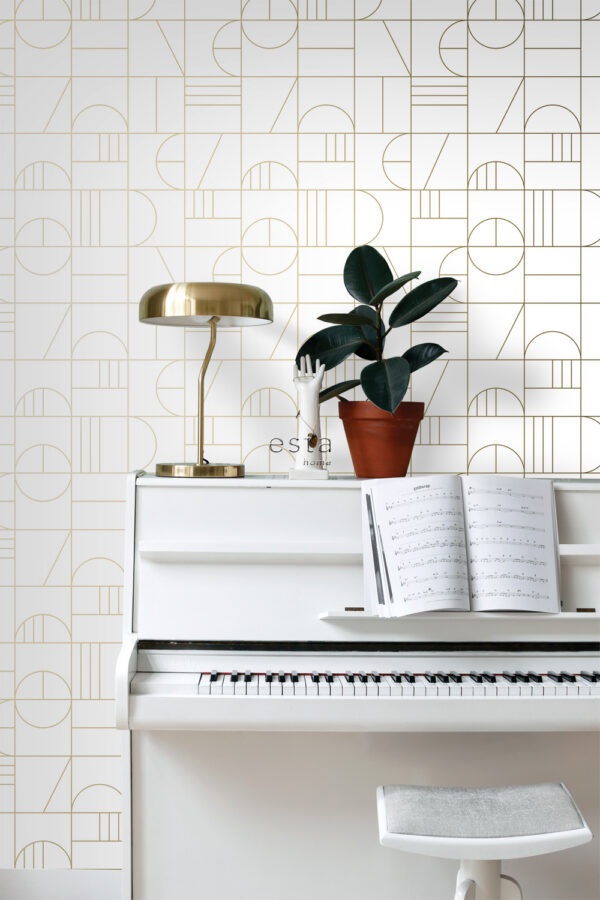 ESTAhome art deco motiiv - valge ja kuld