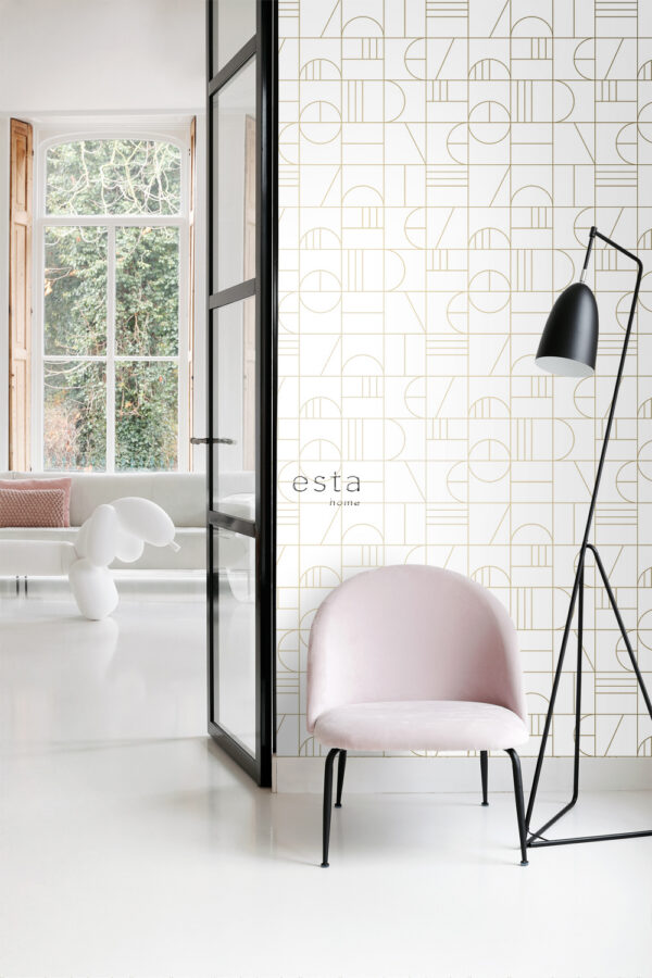 ESTAhome art deco motiiv - valge ja kuld