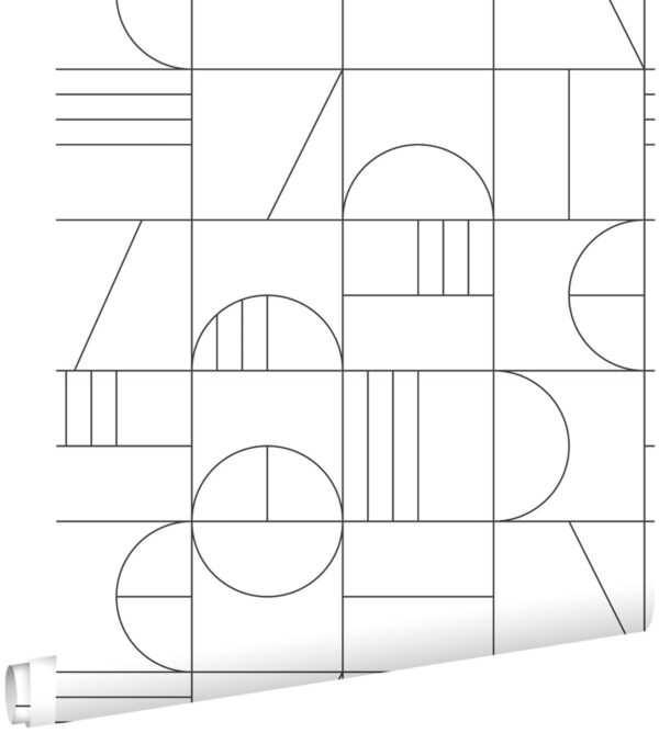ESTAhome art deco motiiv tapeet - valge ja must