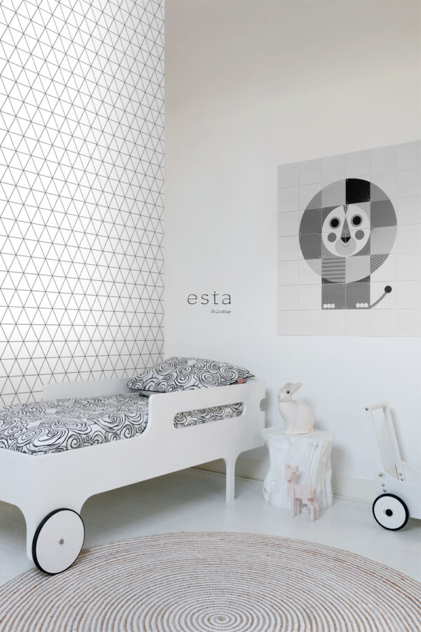 ESTAhome graafilised kolmnurgad tapeet - must ja valge