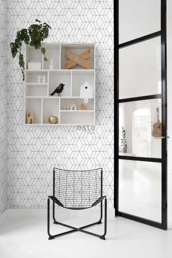 ESTAhome art deco motiiv tapeet - valge ja must
